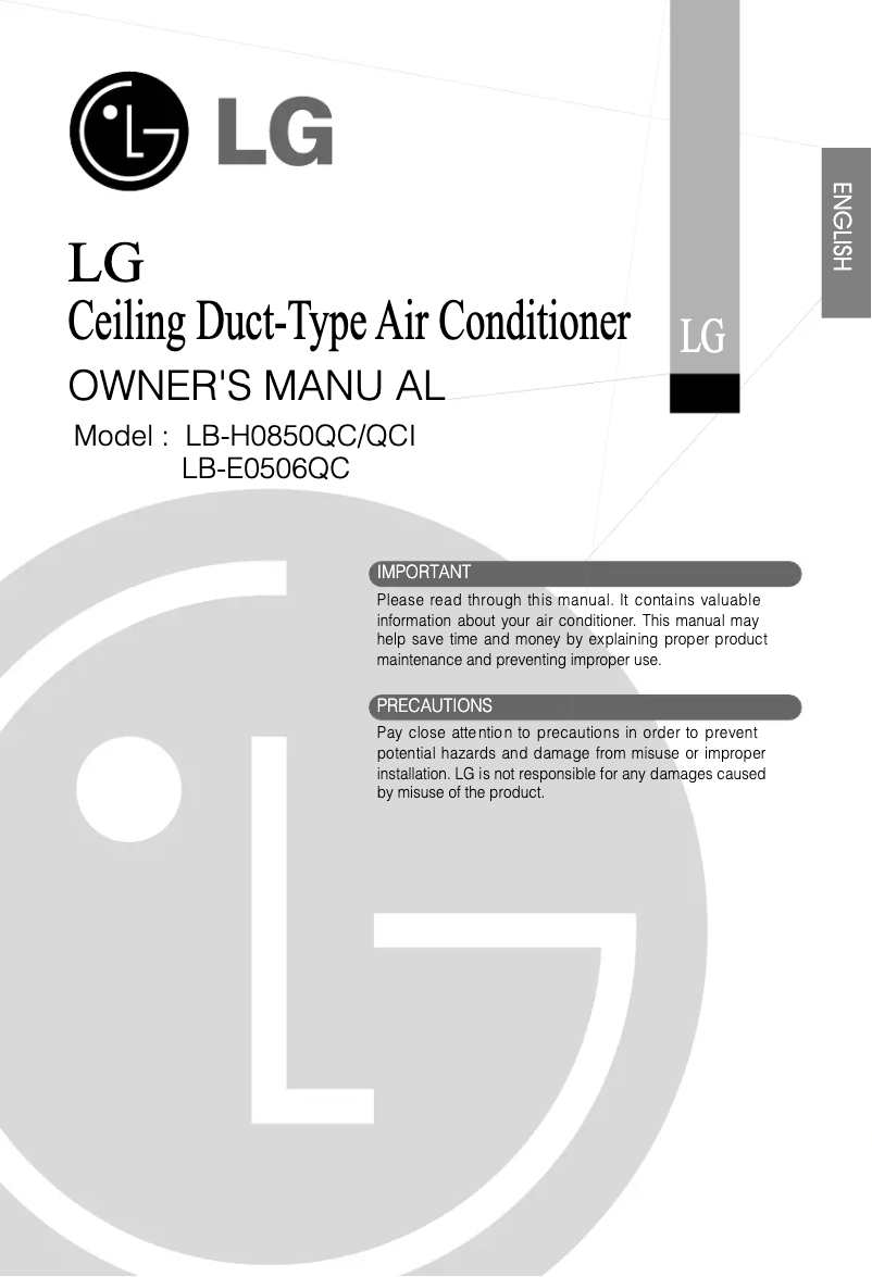 Page 1 de la notice Manuel utilisateur LG LBNE0506QC