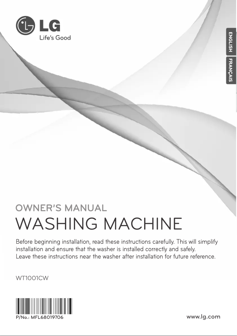 Page n°1 - Manuel utilisateur LG WT1001CW