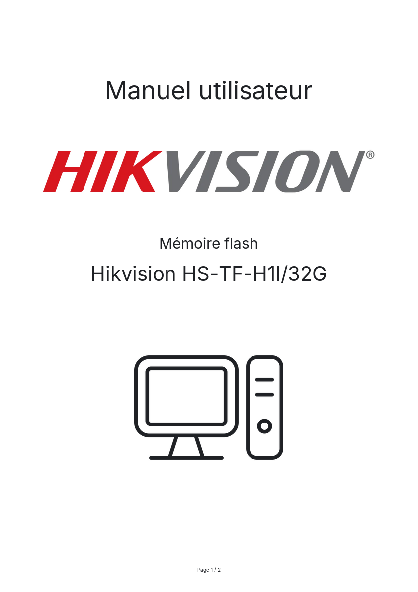 Image de la première page du manuel de l'appareil HS-TF-H1I/32G