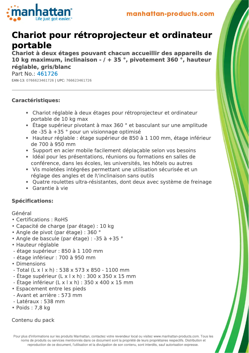 Image de la première page du manuel de l'appareil 461726