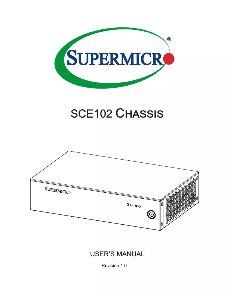Page 1 de la notice Manuel utilisateur Supermicro SuperChassis SCE102