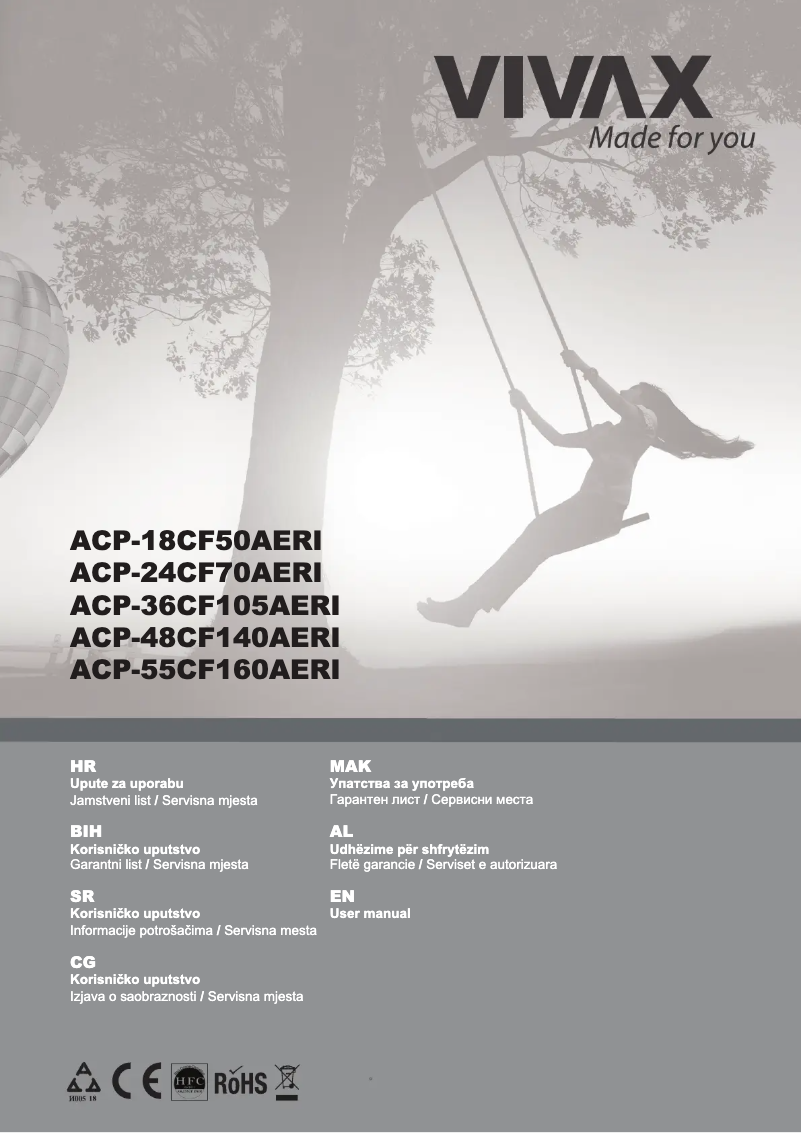 Image de la première page du manuel de l'appareil ACP-55CF160AERI