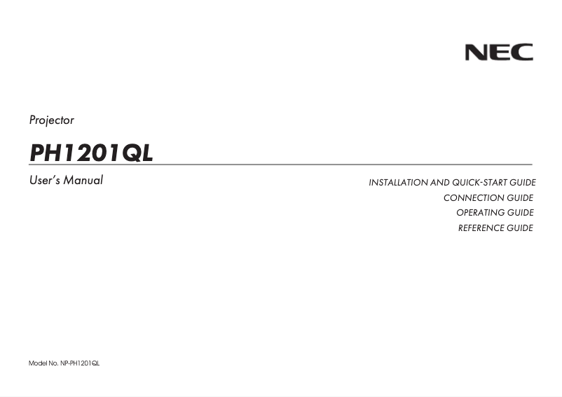 Image de la première page du manuel de l'appareil PH1201QL