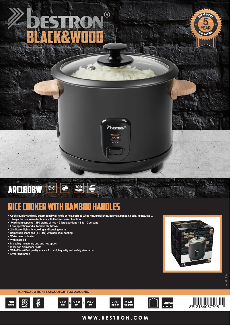 Image de la première page du manuel de l'appareil ARC180BW