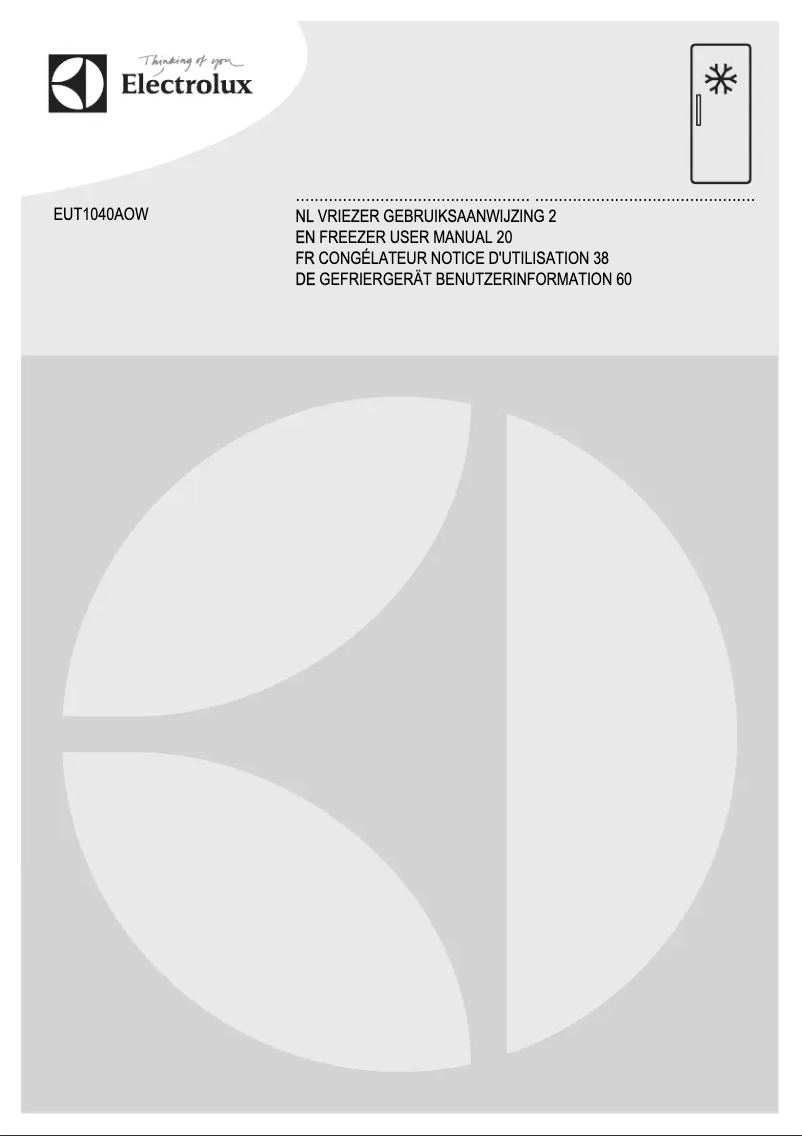Page 1 de la notice Manuel utilisateur Electrolux EUT1040AOW