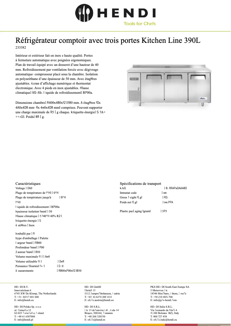 Page 1 de la notice Fiche technique Arktic 233382