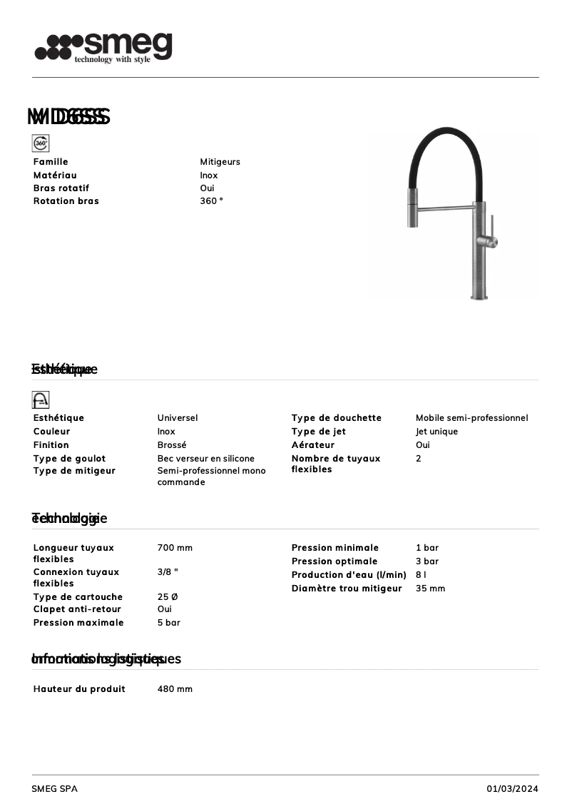Page n°1 - Manuel utilisateur Smeg MID6SS