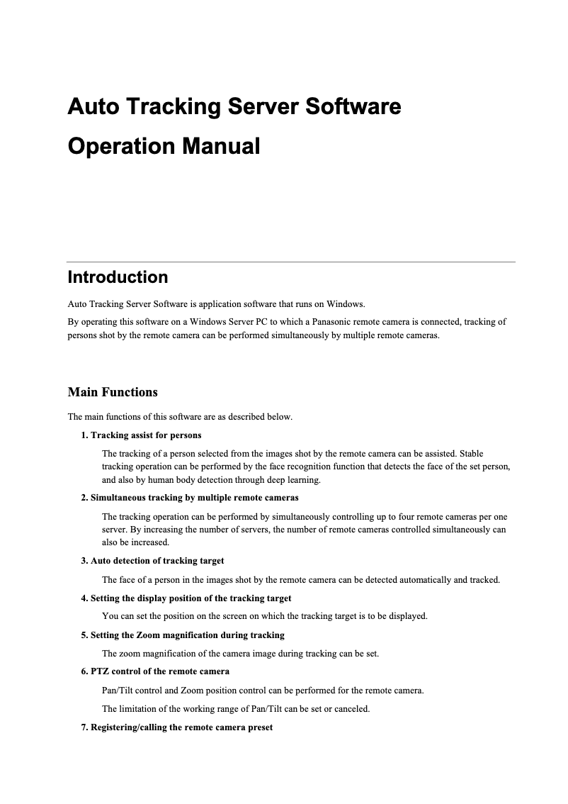 Page 1 de la notice Manuel utilisateur Panasonic AW-SF200Z