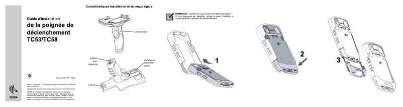 Page 1 de la notice Guide d'installation Zebra TC53
