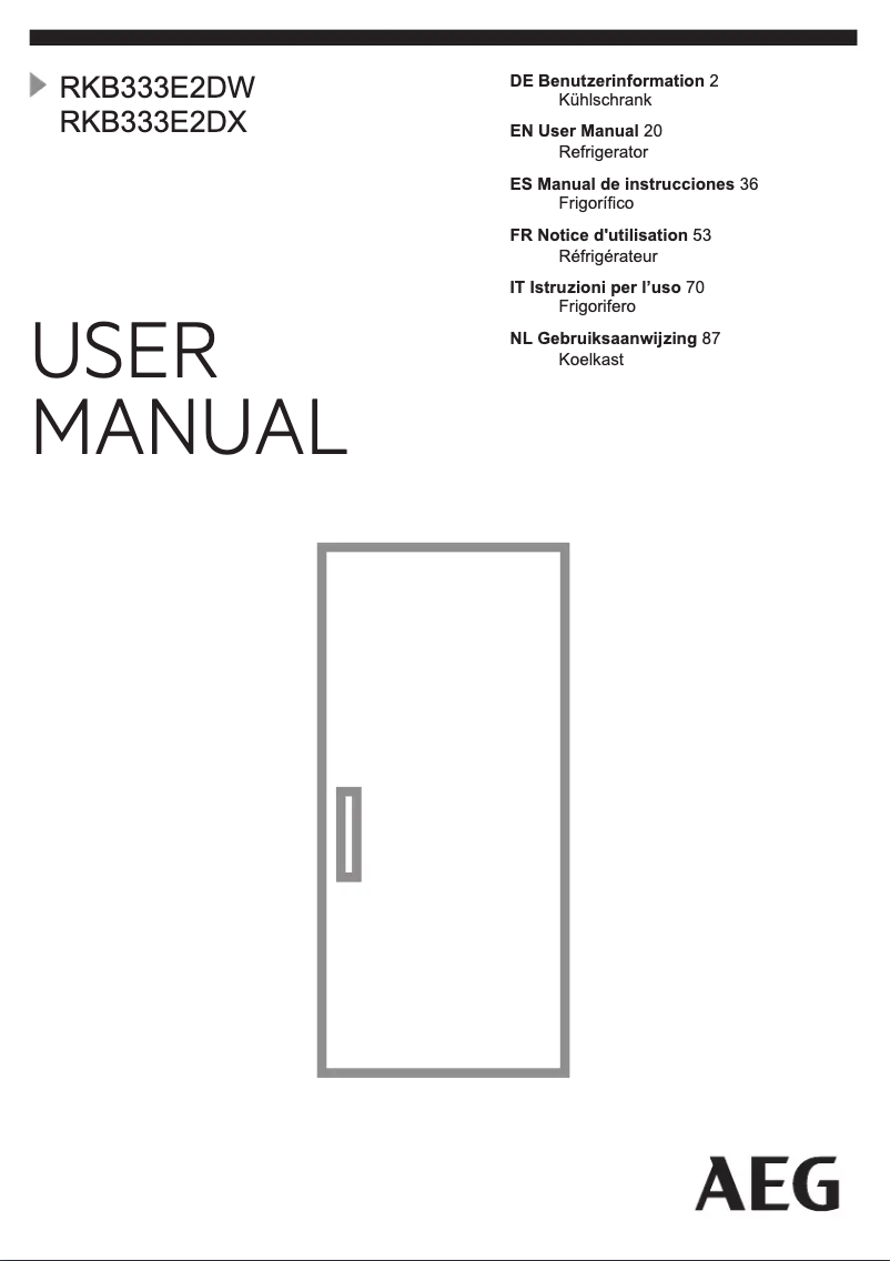 Página 1 del manual Manual de usuario AEG RKB333E2DW