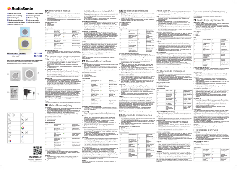 Page n°1 - Manuel utilisateur AudioSonic SK-1537