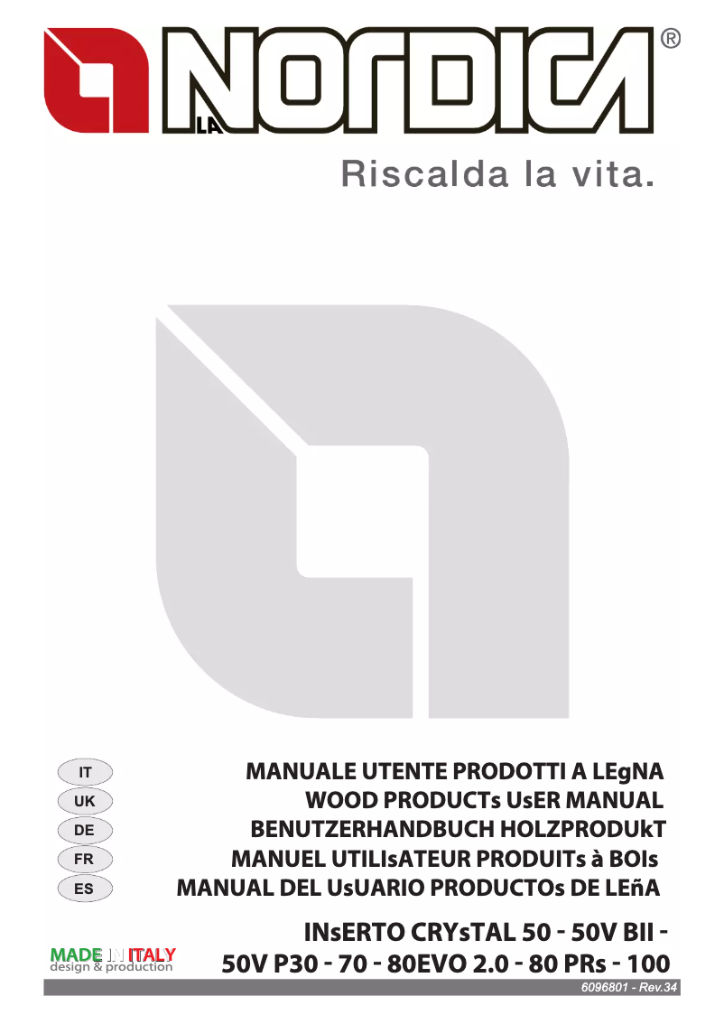 Página 1 del manual Manual de usuario La Nordica Inserto 70 Crystal