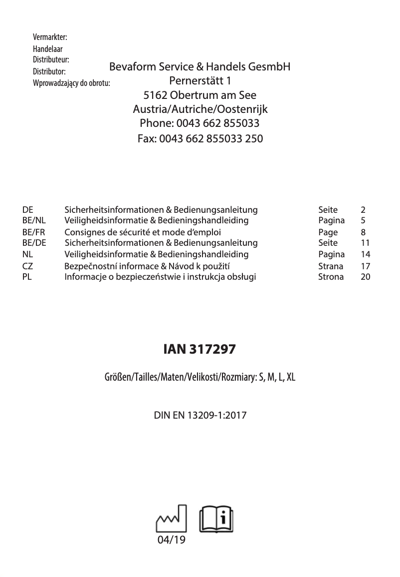 Page 1 de la notice Manuel utilisateur Lupilu IAN 317297