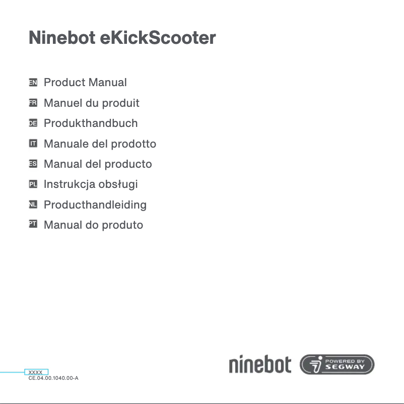 Image de la première page du manuel de l'appareil Ninebot eKickscooter C2 Pro