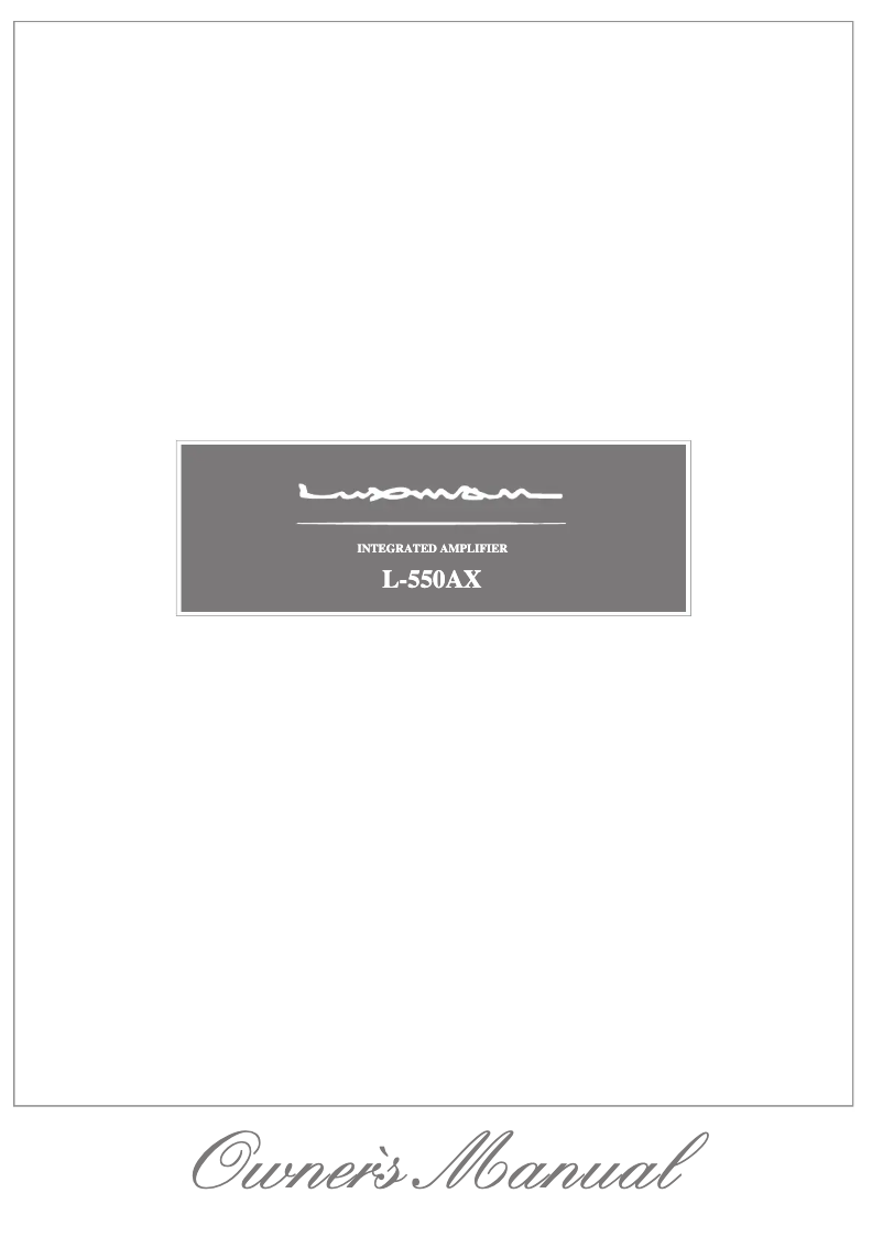 Image de la première page du manuel de l'appareil L-550AX