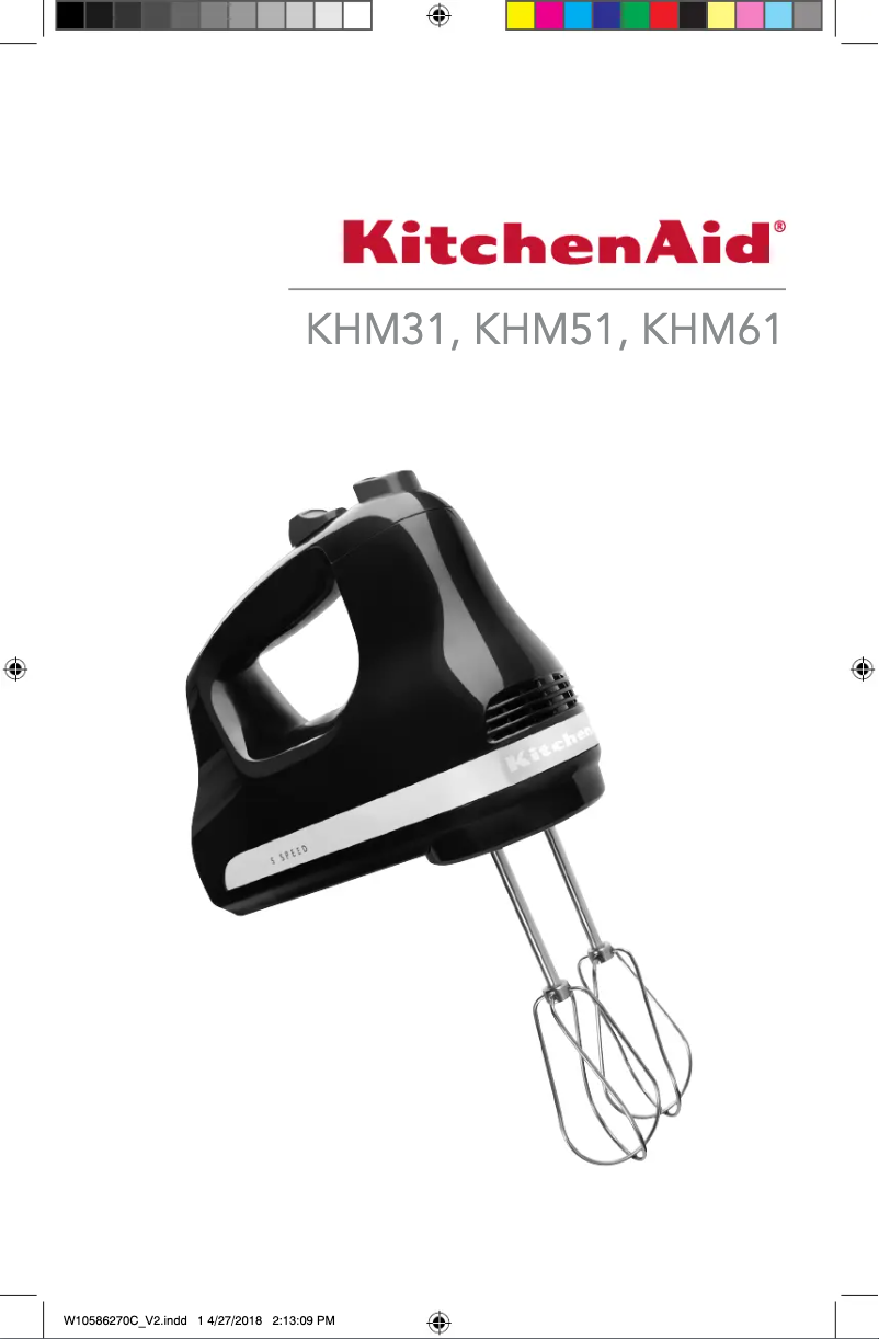 Page n°1 - Manuel utilisateur KitchenAid KHM512CB