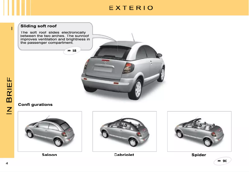 Página 1 del manual Manual de usuario Citroën C3 Pluriel (2008)