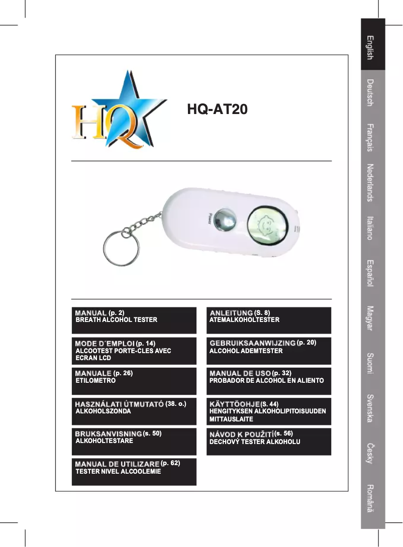 Page n°1 - Manuel utilisateur HQ AT20