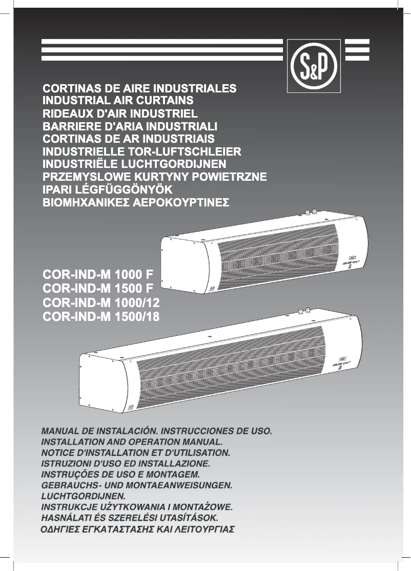 Image de la première page du manuel de l'appareil COR-IND-M 1000 F