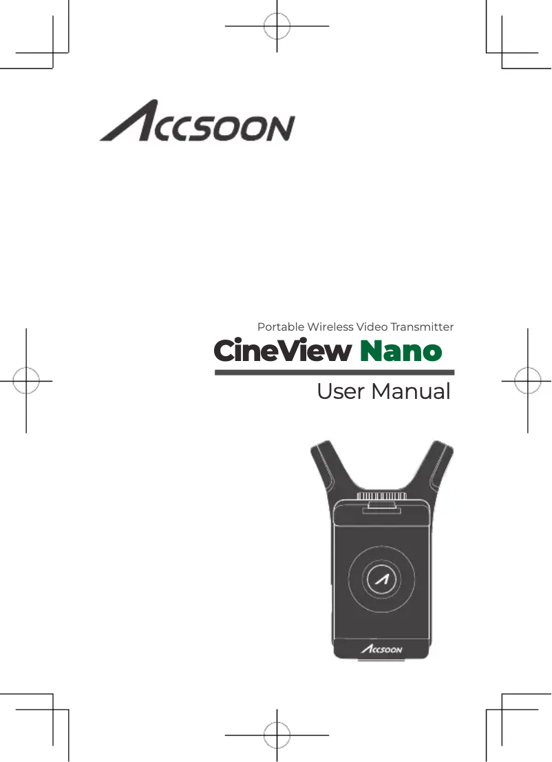 Image de la première page du manuel de l'appareil CineView Nano