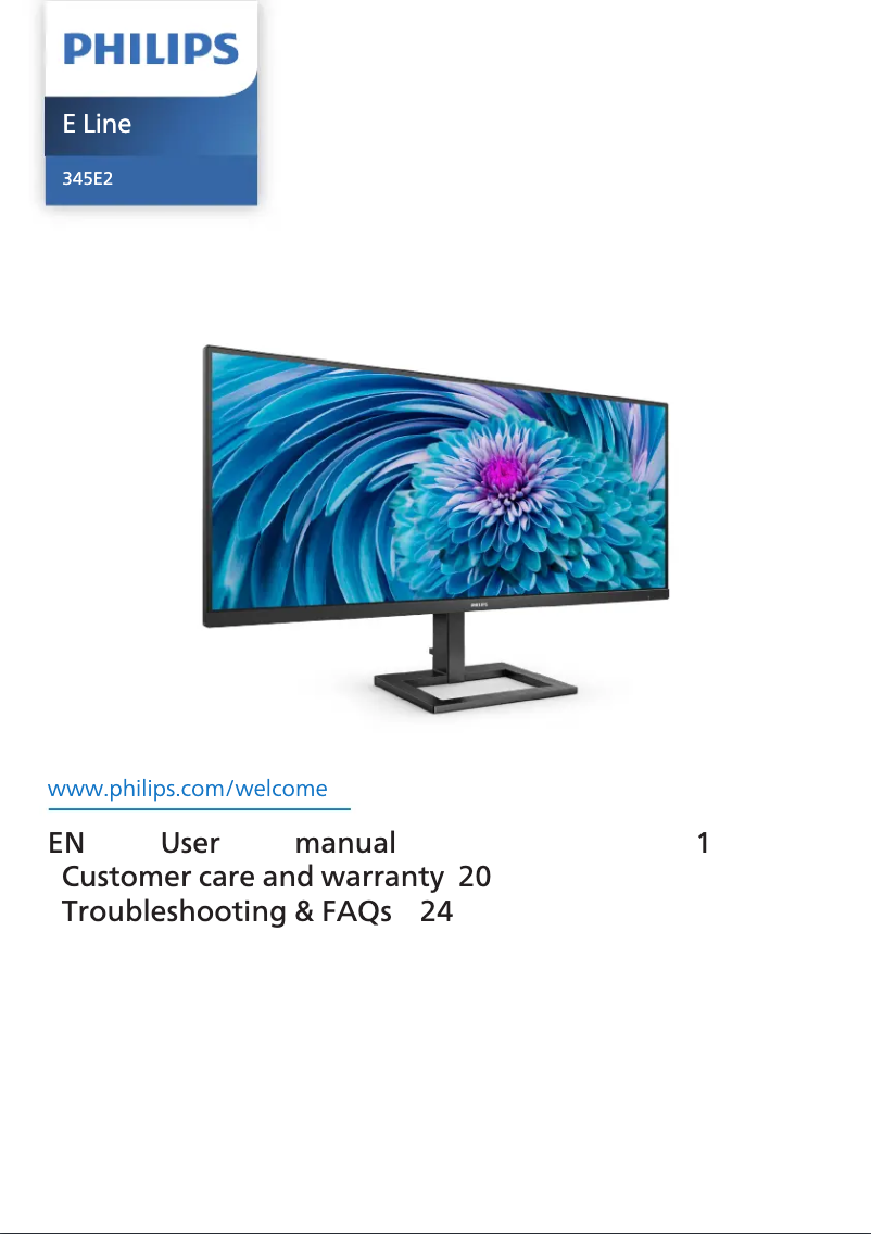 Page 1 de la notice Manuel utilisateur Philips 345E2