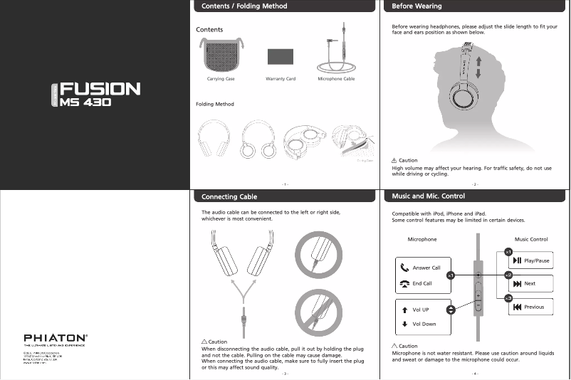 Image de la première page du manuel de l'appareil Fusion MS 430
