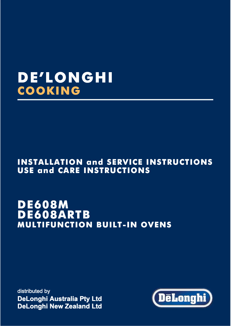 Page 1 de la notice Manuel utilisateur DeLonghi DE608M