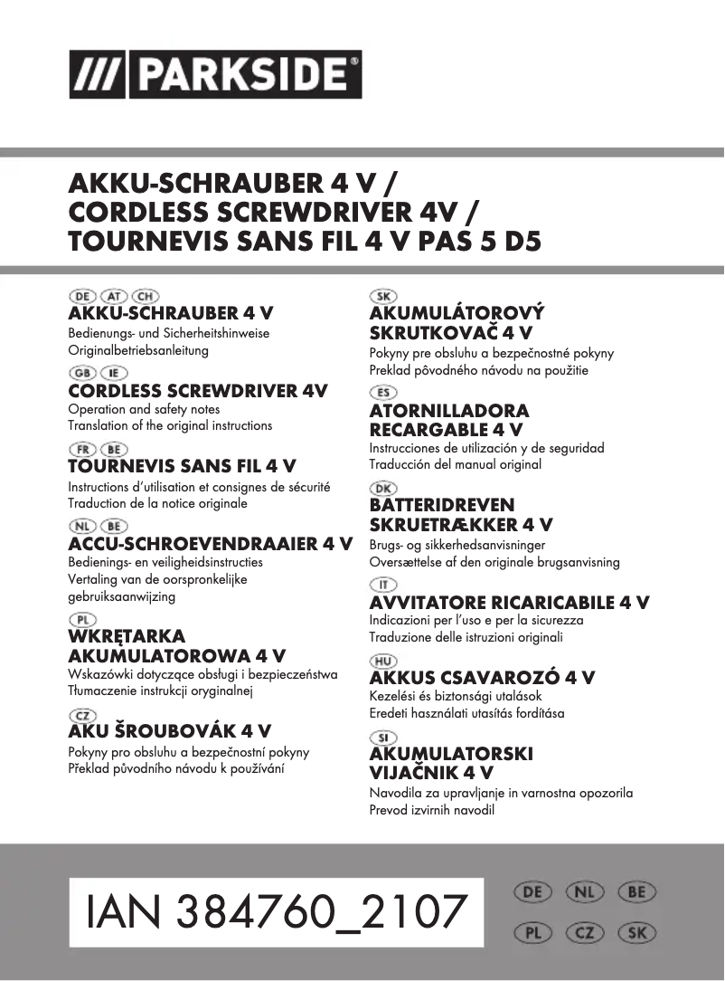 Image de la première page du manuel de l'appareil HG07075