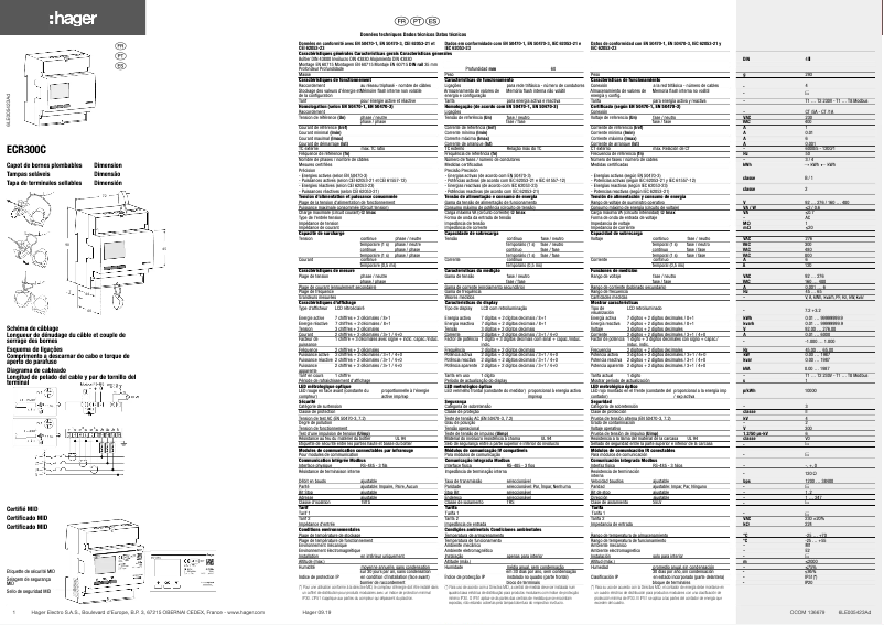 Page n°1 - Manuel utilisateur Hager ECR300C