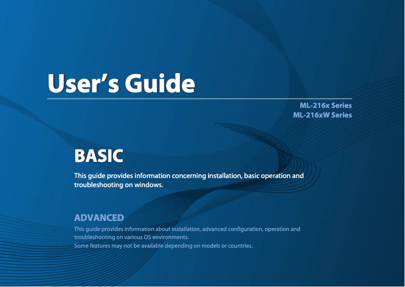 Image de la première page du manuel de l'appareil ML-2162W