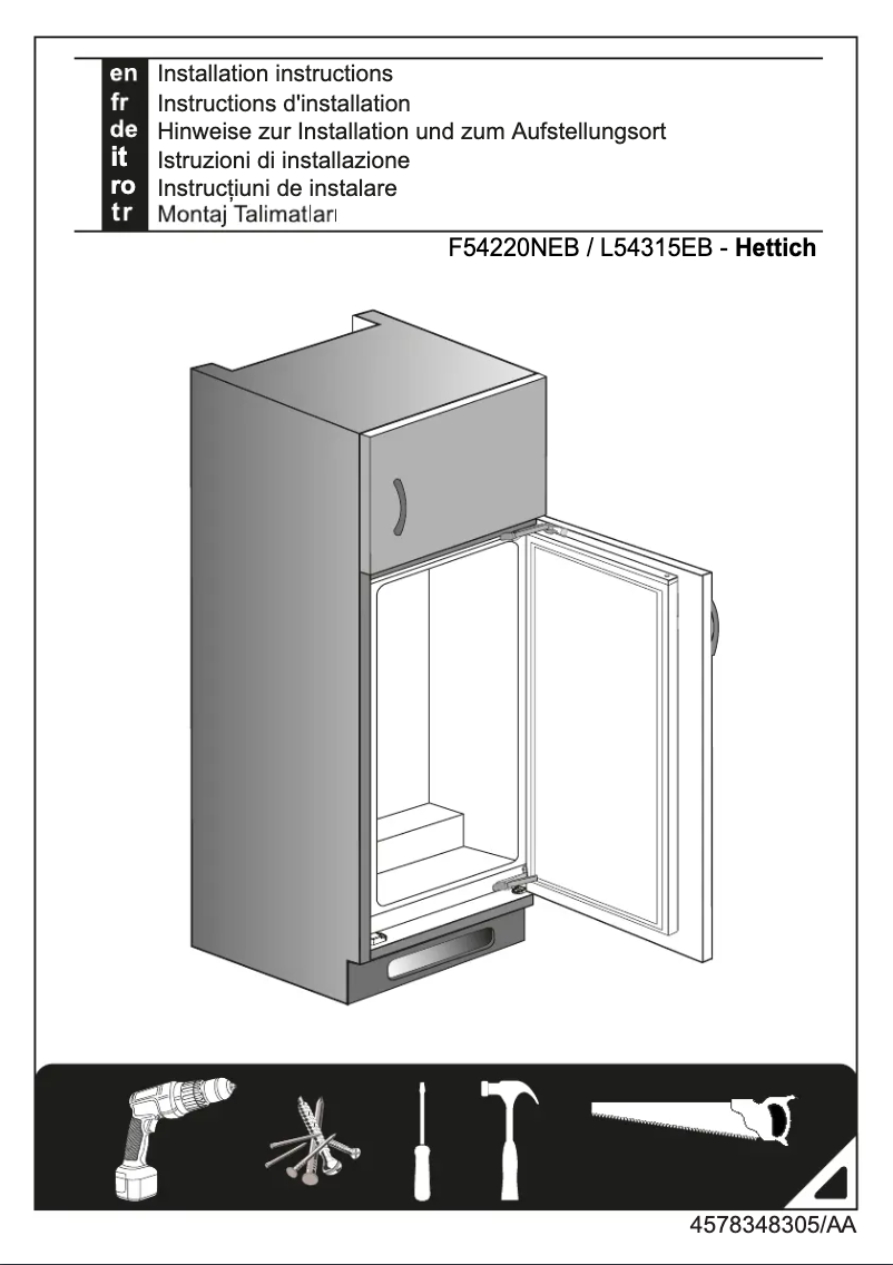Page n°1 - Guide d'installation Beko BFNA247E20F