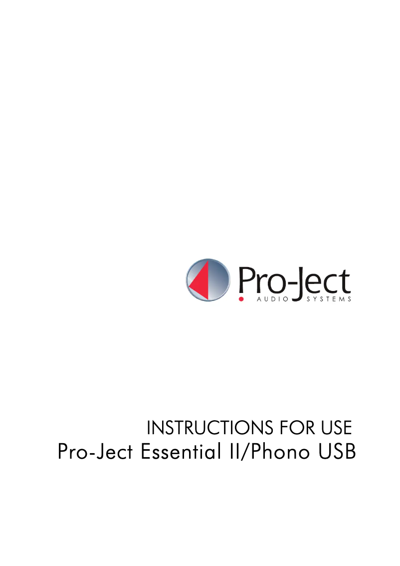 Page 1 de la notice Manuel utilisateur Pro-Ject Essential II Phono USB