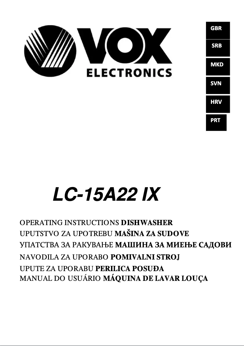 Página 1 del manual Manual de usuario VOX LC15A22IX
