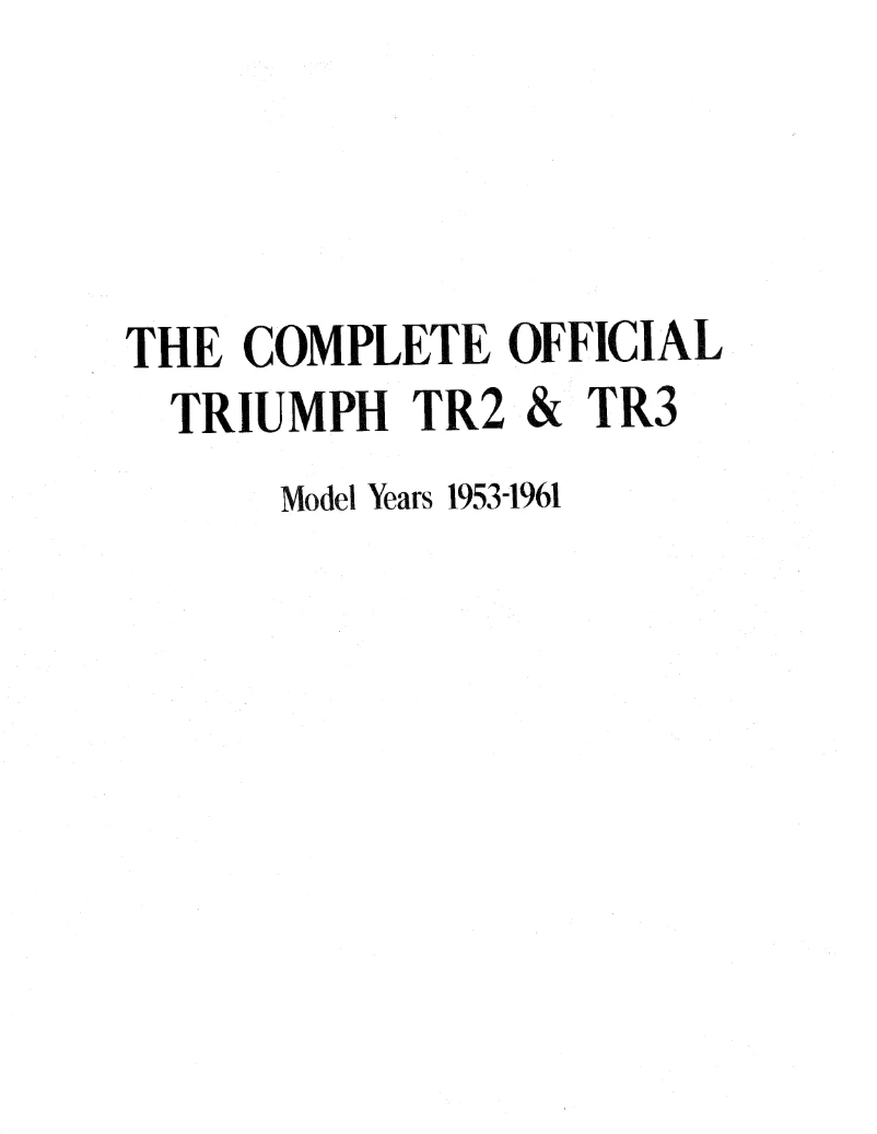 Page 1 de la notice Manuel utilisateur Triumph TR2 (1961)