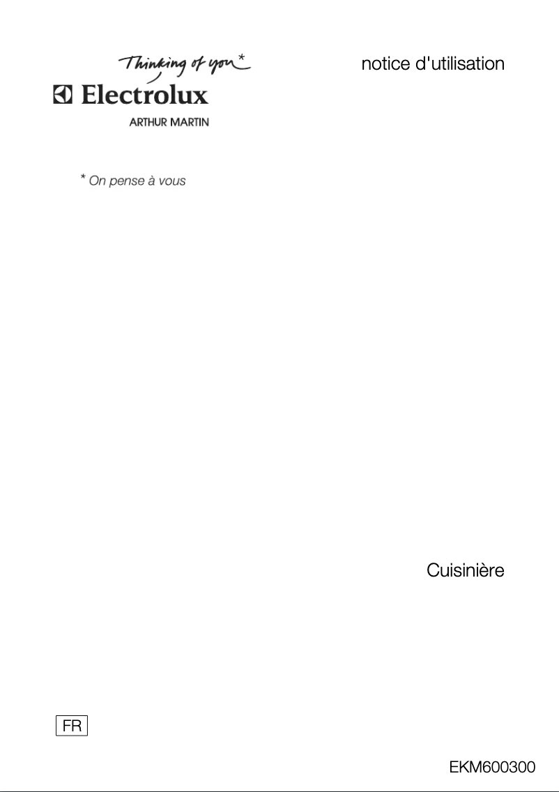 Page n°1 - Manuel utilisateur Arthur Martin-Electrolux EKM600300W