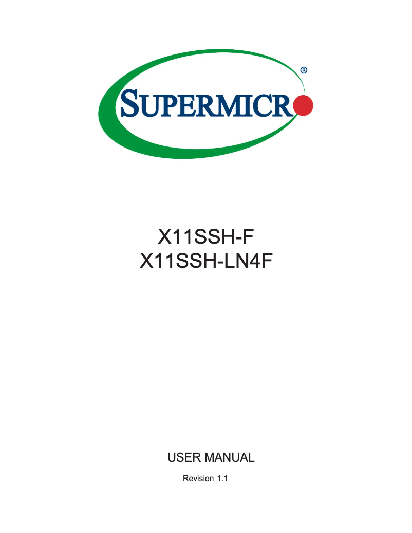 Page n°1 - Manuel utilisateur Supermicro X11SSH-F