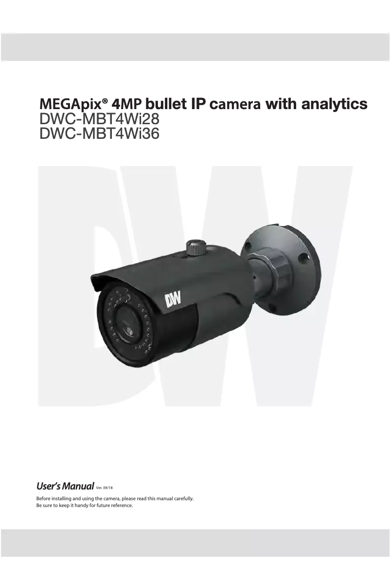 Page n°1 - Manuel utilisateur Digital Watchdog MegaPix DWC-MBT4WI36