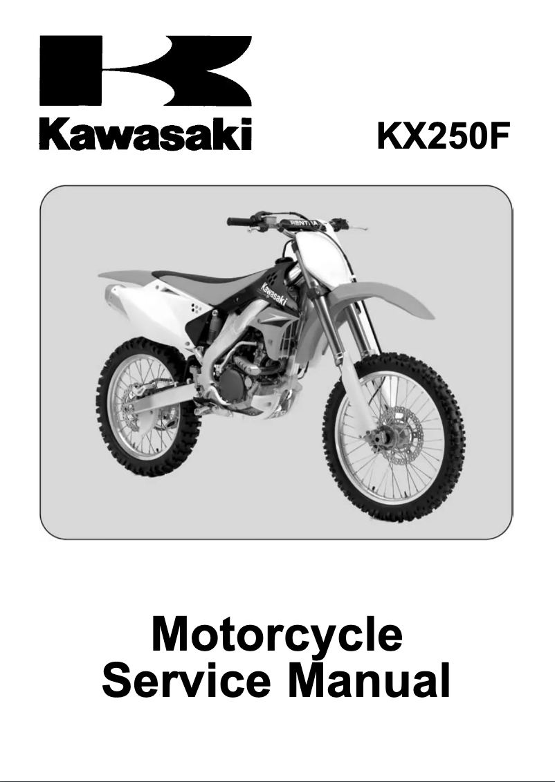 Page 1 de la notice Manuel utilisateur Kawasaki KX250F (2005)