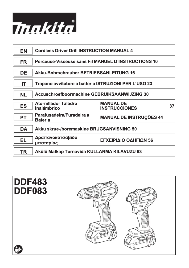 Página 1 del manual Manual de usuario Makita DLX8026TW1