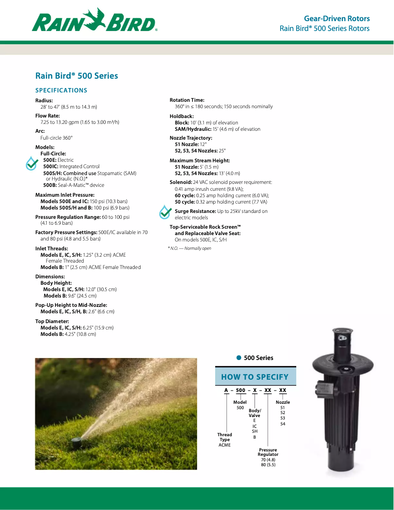 Página 1 del manual Manual de usuario Rain Bird 500