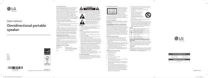 Page 1 de la notice Manuel utilisateur LG XBOOM 360