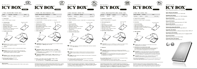 Page 1 de la notice Manuel utilisateur Icy Box IB-234U3a