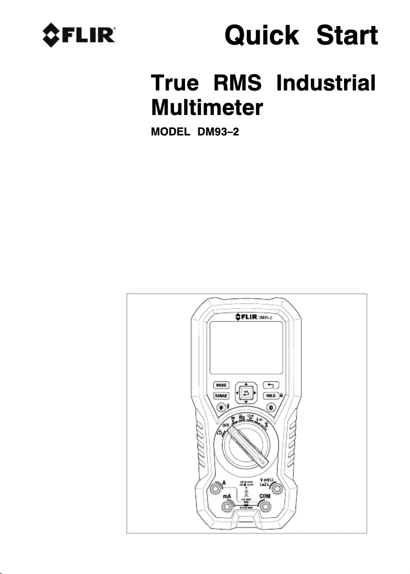 Page 1 de la notice Guide de démarrage rapide FLIR DM93-2