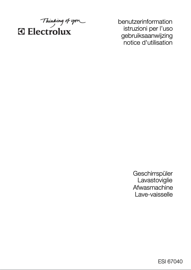 Page n°1 - Manuel utilisateur Electrolux ESI67040