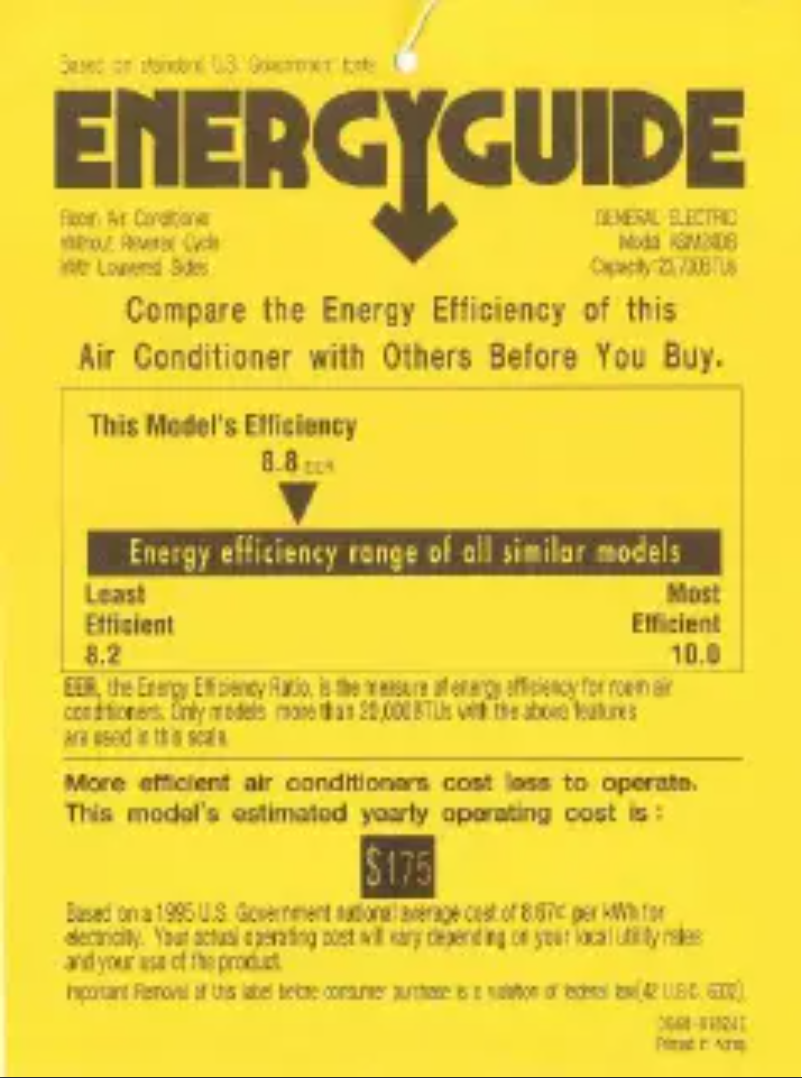 Page n°1 - Label énergétique GE Profile ASM24DB
