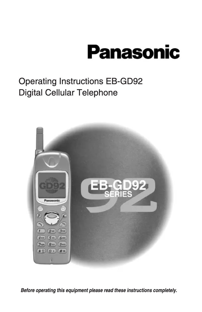 Page 1 of the manual User Manual Panasonic GD92