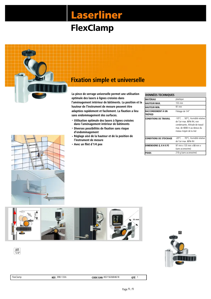 Image de la première page du manuel de l'appareil FlexClamp
