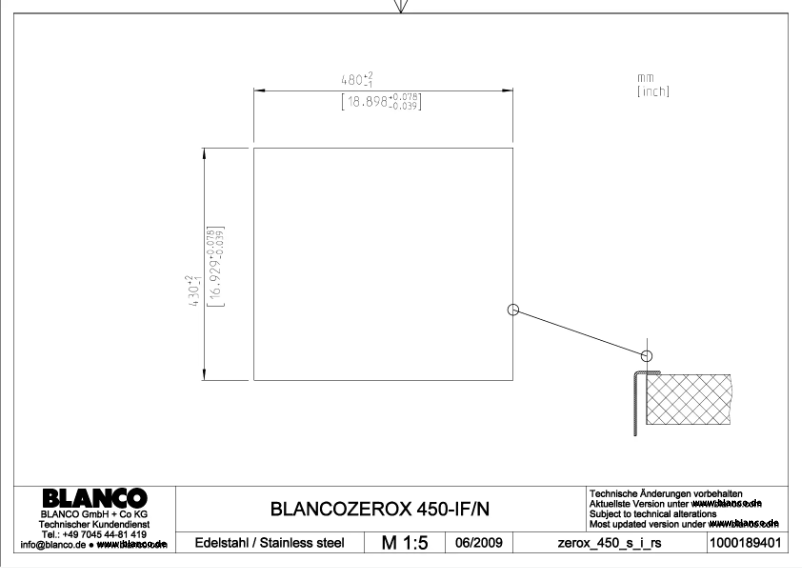 Page n°1 - Manuel utilisateur BLANCO ZEROX 450-IF/N