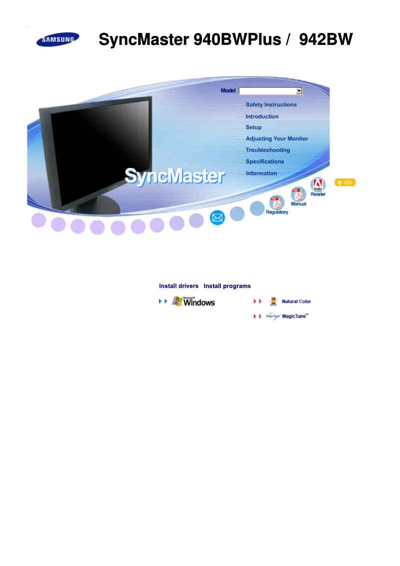 Image de la première page du manuel de l'appareil SyncMaster 942BW