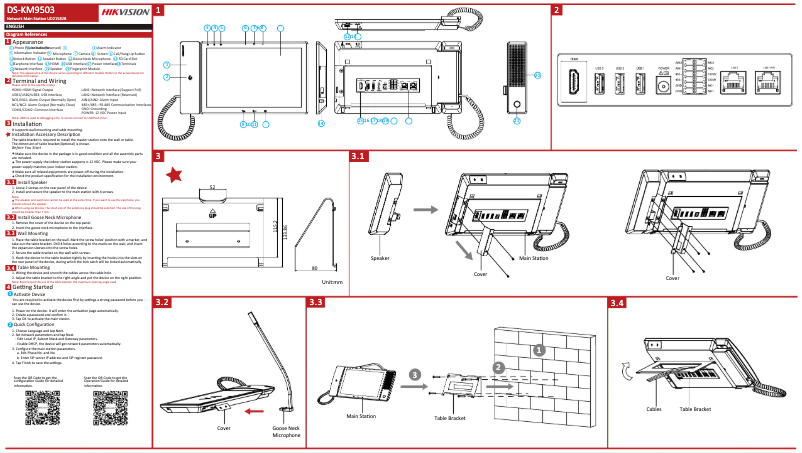 Página 1 del manual Guía de inicio rápido Hikvision DS-KM9503